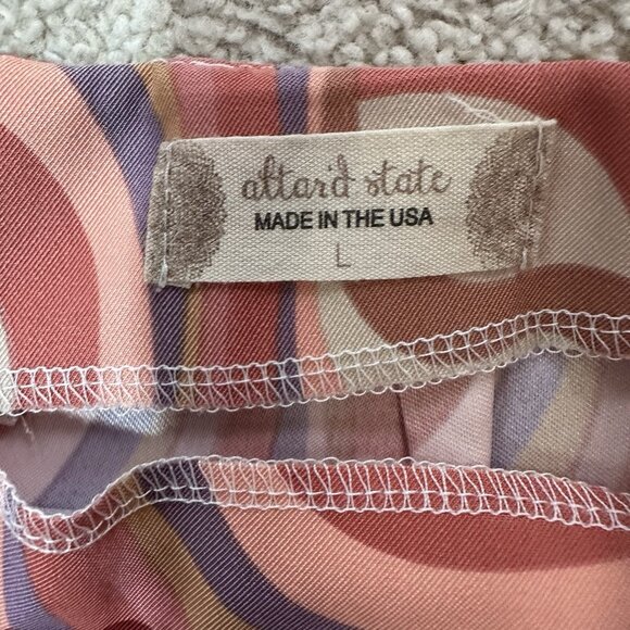 NWT Altar’d State Shorts Women’s Size Large Paisley Print Peach White Blue Brown - Picture 3 of 10